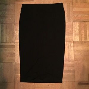 Black midi pencil skirt